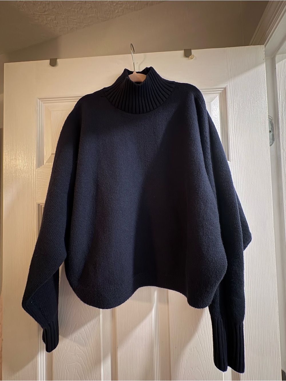 Banana Republic Navy Ribbed Mock Neck Sweater